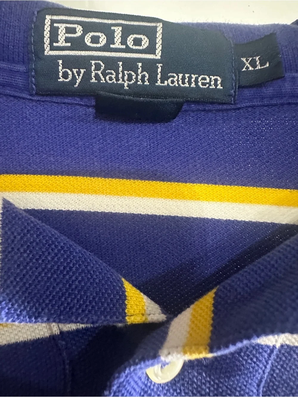 Polo by Ralph Lauren Blue, Yellow & White Striped Polo Shirt